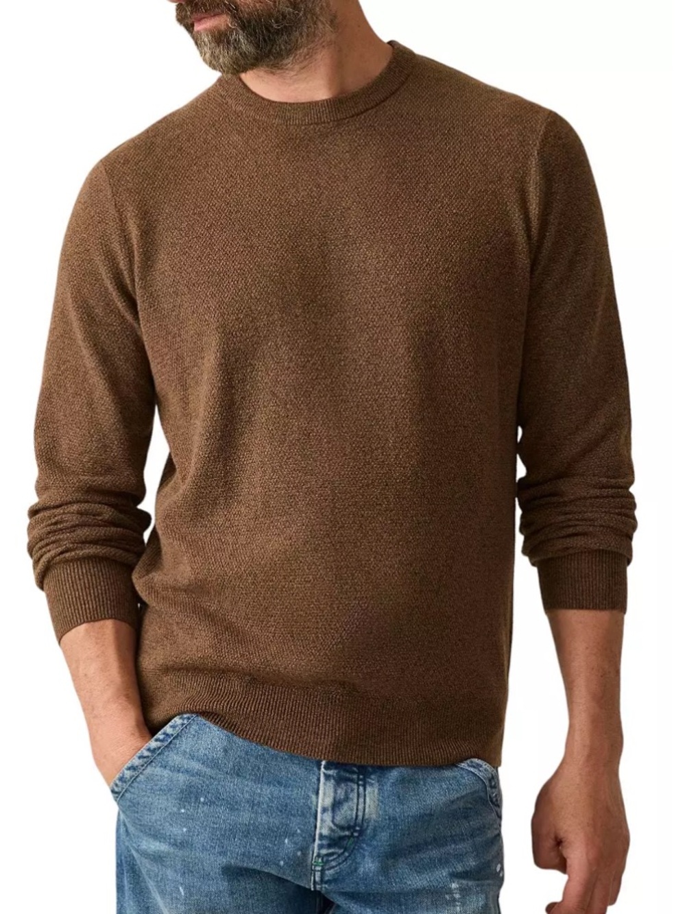 NEW⭐️ FAHERTY | JACKSON CREW SWEATER Trail brown Heather $178